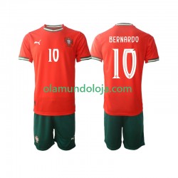 Camisola Portugal Bernardo Silva 10 Criança Equipamento Primeiro 2025-2026 Manga Curta